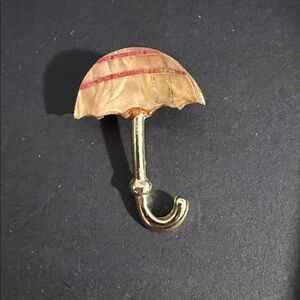Vintage Mother of Pearl Umbrella Brooch